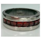 Sterling Silver Garnet Ring