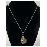 Fancy Vintage Filigree Ball Locket on Chain