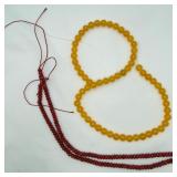 Red Jade & Yellow Quartz Strands