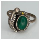 Sterling Silver Navajo Malachite Ring