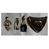 4 Gold-Tone Fashion Pendants