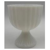 Vtg. Pfaltzgraff Milk Glass Footed Compote