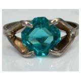Sterling Silver Blue Gemstone Ring