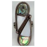 VTG 925 Mexico Abalone & Mother-of-Pearl Ring