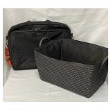 Samsonite Computer Bag and Black Woven Basket