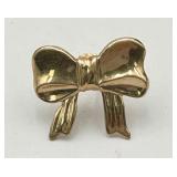 14K Gold Single Bow Pierced Earring