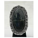 Large Labradorite & German Silver Ring