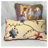 Crocheted Floral Pillow & Ballerina Dancing Pillow