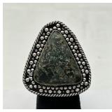 Large Kambaba Jasper & German Silver Ring