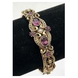 Pretty Victorian Style Hinged Bangle Bracelet