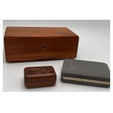Lane Wooden Box, Gray Velour Jewelry Box