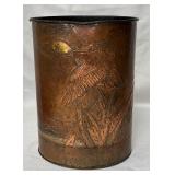 Vintage Copper Duck Trash Can