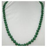 Beautiful Handknotted Green Peking Glass Necklace
