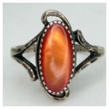 Sterling Silver Orange Resin Ring