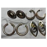 4 Pairs of Silver-tone Fashion Earrings