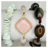 3 Real Stone Fashion Bracelets