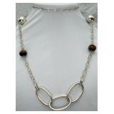Sterling Silver Tiger Eye Necklace
