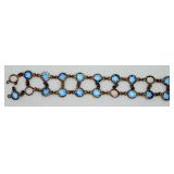 Gold-tone Blue Stone Fashion Bracelet