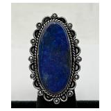 Large Lapis Lazuli & German Silver Ring
