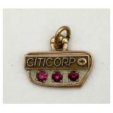 10K Gold Citicorp Employee Service Charm