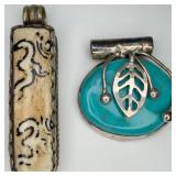 2 Beautiful Silver-tone Pendants