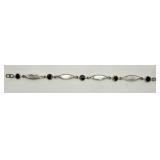 Sterling Silver Mother-of-Pearl & Onyx Bracelet