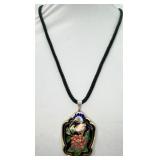 VTG Chinese Cloisonné Enamel Pendant Necklace