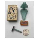 Vintage 1930s Kewtie Ladies Mini Safety Razor Set