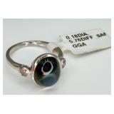 925 5.76CT Star Sapphire & Diamond Ring