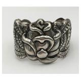 Sterling Silver Cuff Bracelet w/ Intricate Design