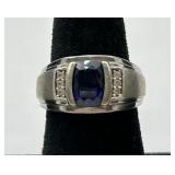 Sterling Silver & Sapphire Ring