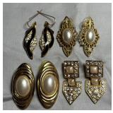 4 Pairs of Gold-Tone Fashion Earrings
