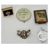 5 Items (Fairy brooch/Pin is Sterling Silver)