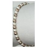 Sterling Silver w/Faux Pearl Bracelet