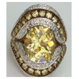 Sterling Silver Large & Small Yellow Gemstones