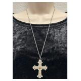Jeweled Classic Cross Necklace
