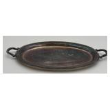 Vtg Robson Art Metal Works Silver-plated Oval Tray