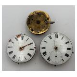 3 Antique Chain Driven Pocket Watch Movements
