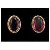 14K Yellow Gold Filled Amethyst Earrings