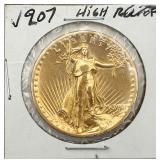 1907 High Relief $20 Saint-Gaudens Gold Coin