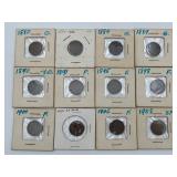 12 Indian Head Pennies