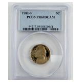 1982-S Jefferson Nickel PCGSPR69DCAM