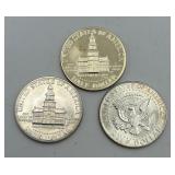 2 Bicentennial & 1 Kennedy Half Dollars