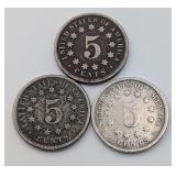 3-1869 Shield Nickels