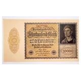 12 Authentic German 1922 10,000 Mark Bank Notes