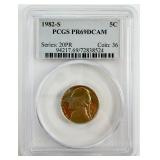 1982-S Jefferson Nickel PCGS PR69DCAM