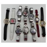 Lot of 10 Various Character Face Watches
