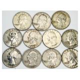 11 1963 Washington Quarters 90% Silver