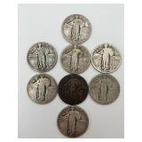 8 Walking Liberty Silver Quarters 90% Silver