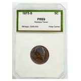 1975-S Jefferson Nickel PCI PR69 Rainbow deep cam